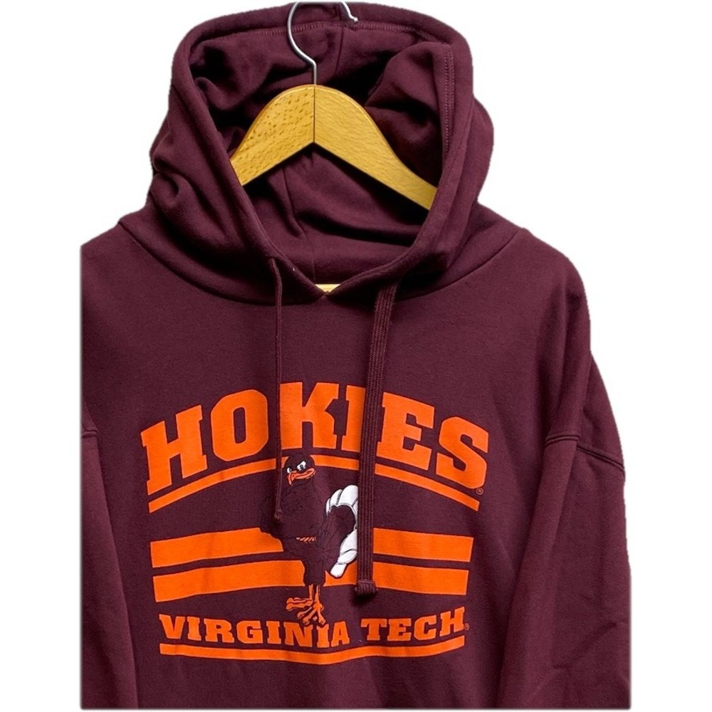 ProEdge Virginia Tech Hokies Hoodie Mens XL Maroon Orange Mascot Pullover